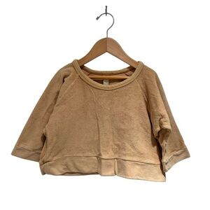 MILLK Cozy Tan Terry boxy Kids Sweatshirt - size 3
